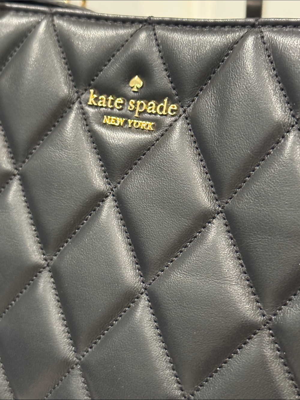 Kate Spade Bag Emerson Place Quilted Black Leather Shoulder Tote Bag - Picture 6 of 17